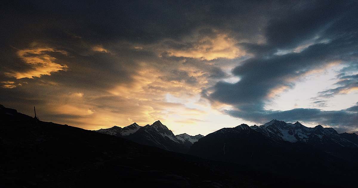 mountain range mountain under golden hour nature